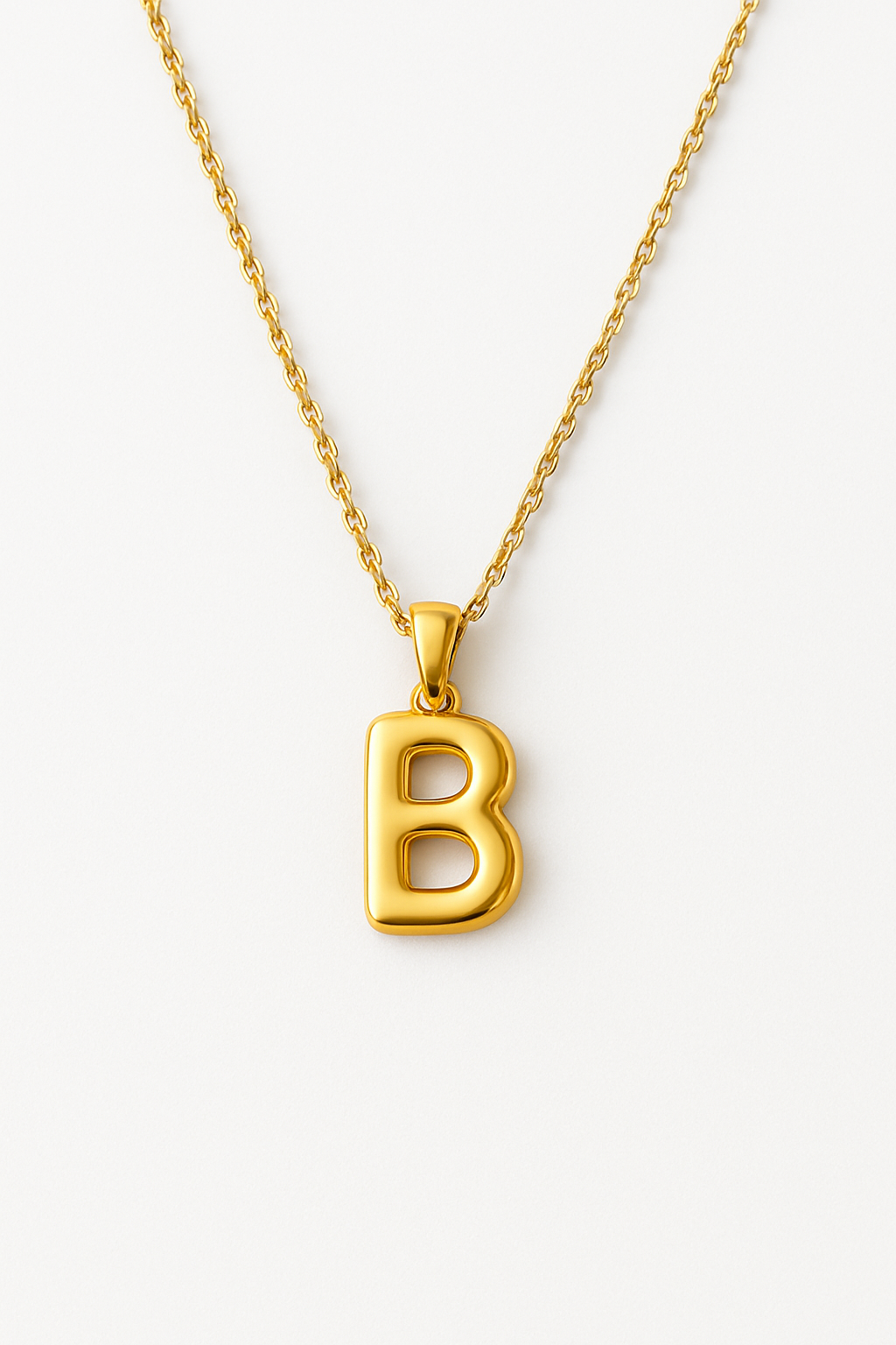 MINI BUBBLE LETTER PENDANT NECKLACE 18K Gold Plated Personalised Initial Necklace